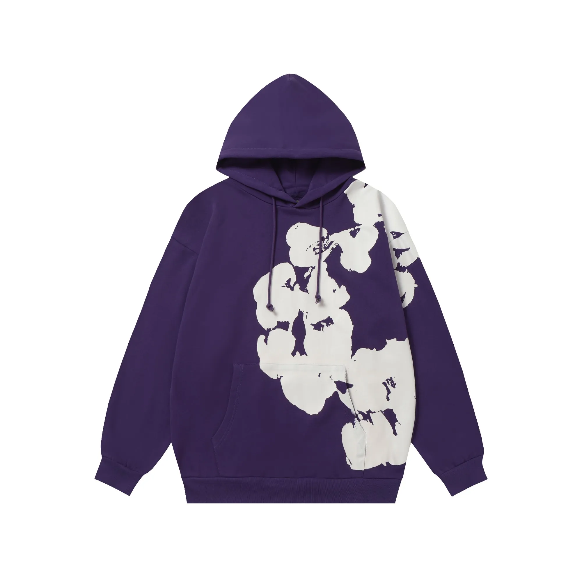 6002# DENIM TEARS Kapok European and American trendy brand high-quality printed hooded sweatshirt set. Terry fabric weighs 380 grams. Threads are customized and dyed in the same color. Color Black Gray Purple Size S-XL